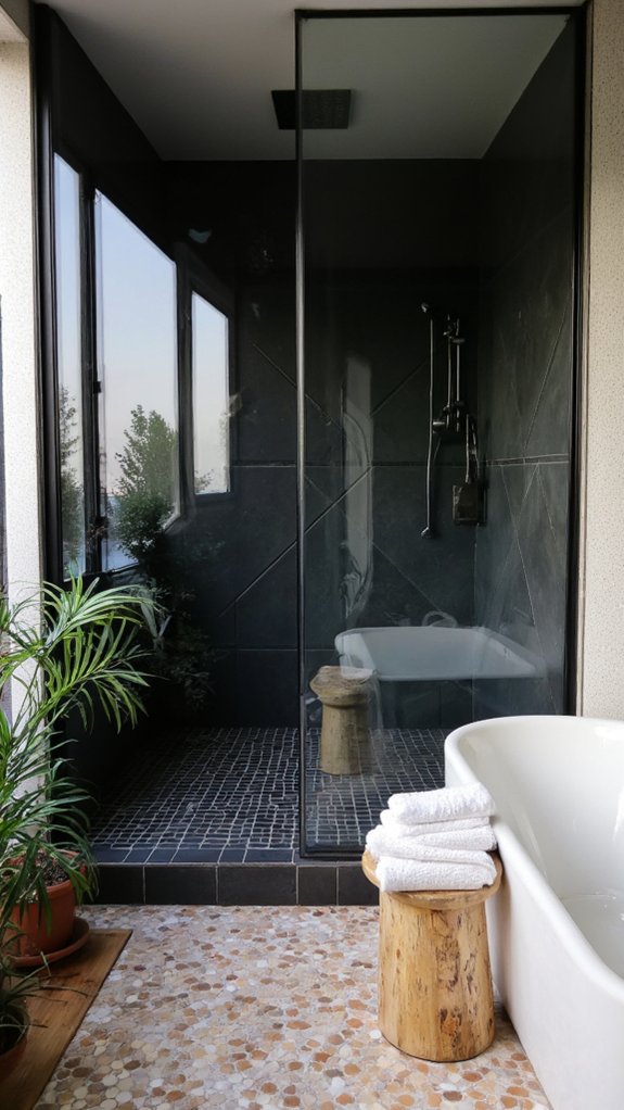 modern geometric shower design