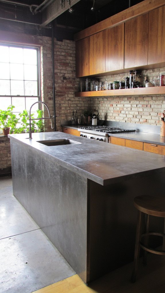 modern industrial kitchen centerpiece