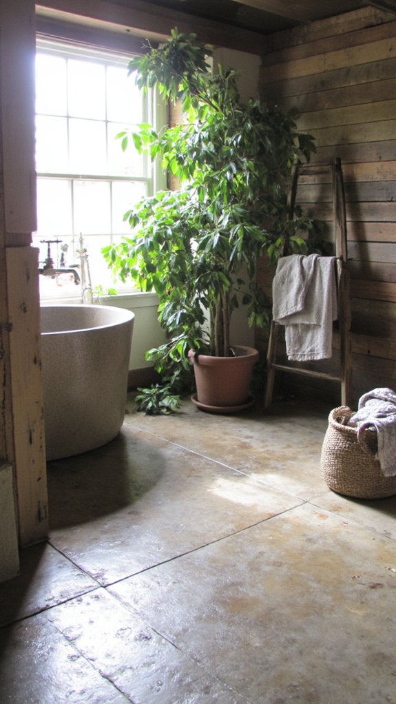 modern rustic bathroom flooring