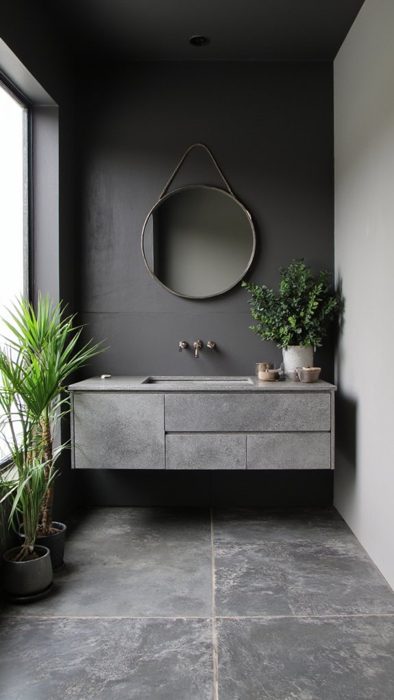 monochromatic gray bathroom elegance