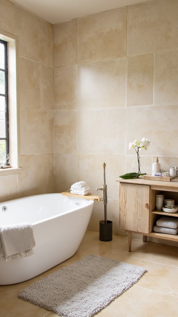 monochromatic soothing shower ambiance