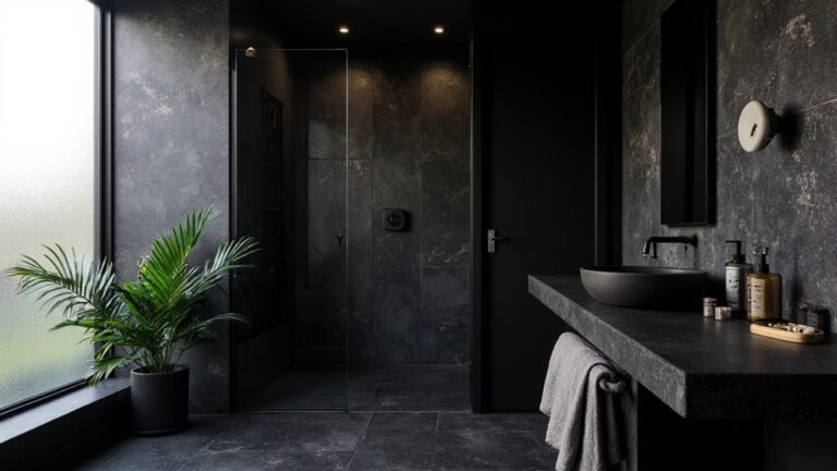 moody black luxury showers