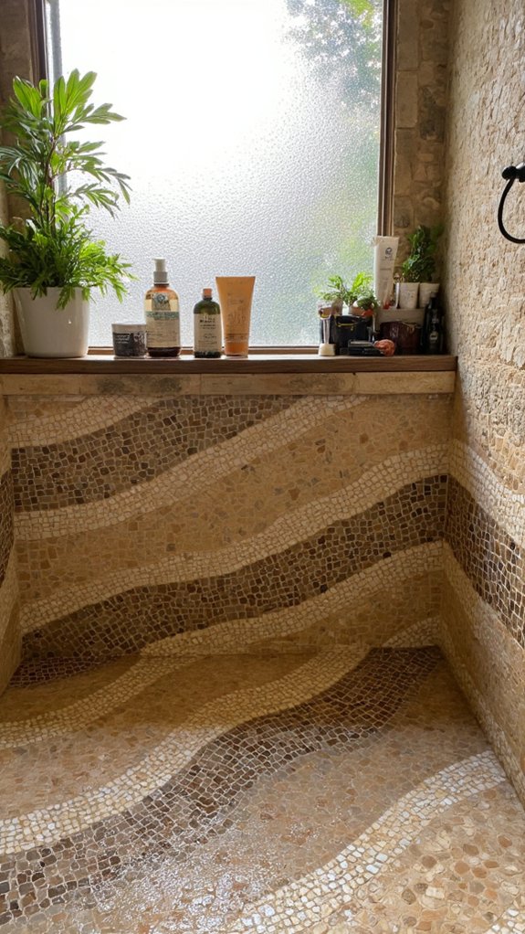 mosaic patterns enhance showers