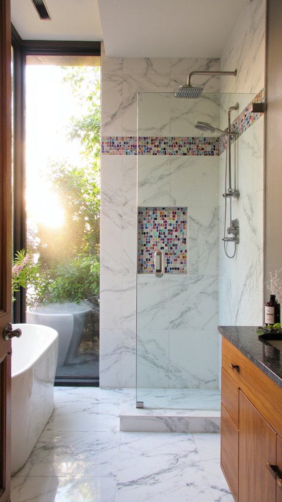 mosaic shower design elegance