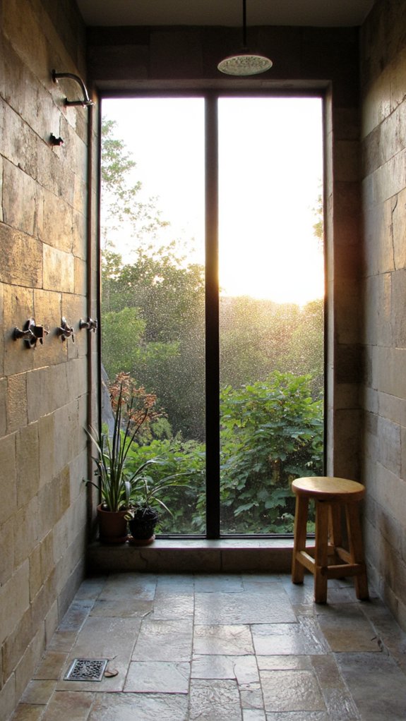 natural light enhances shower