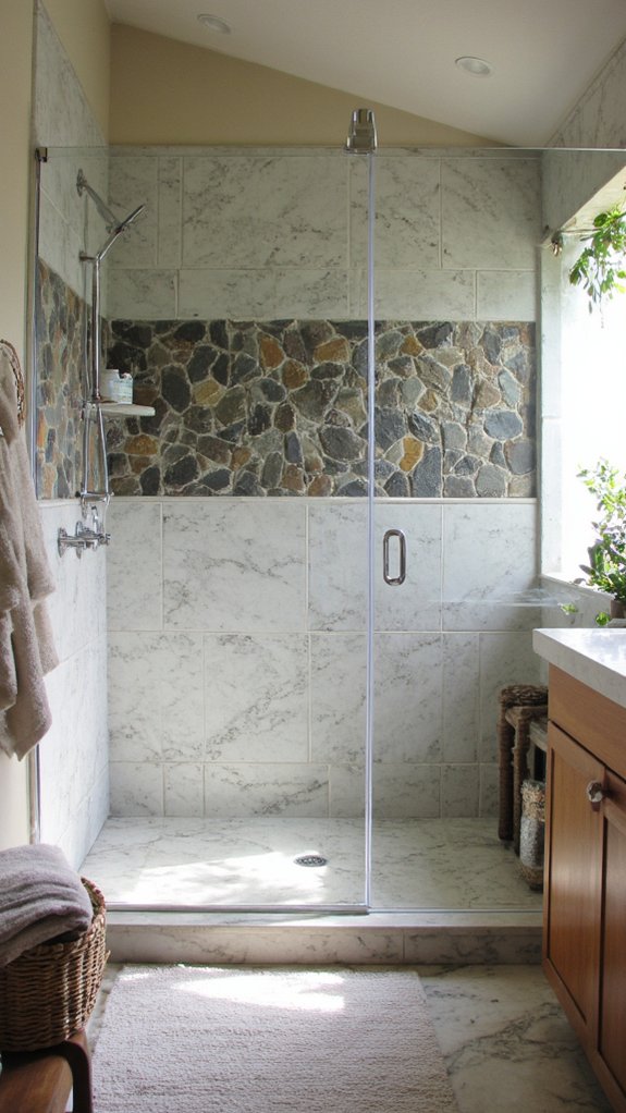 natural stone glass showers