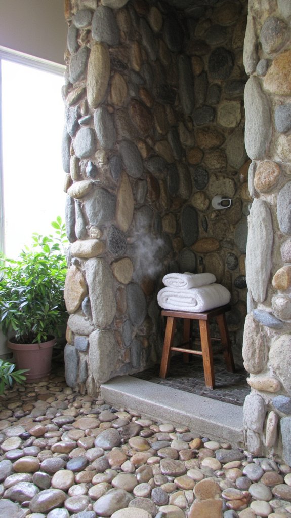 natural stone shower accents