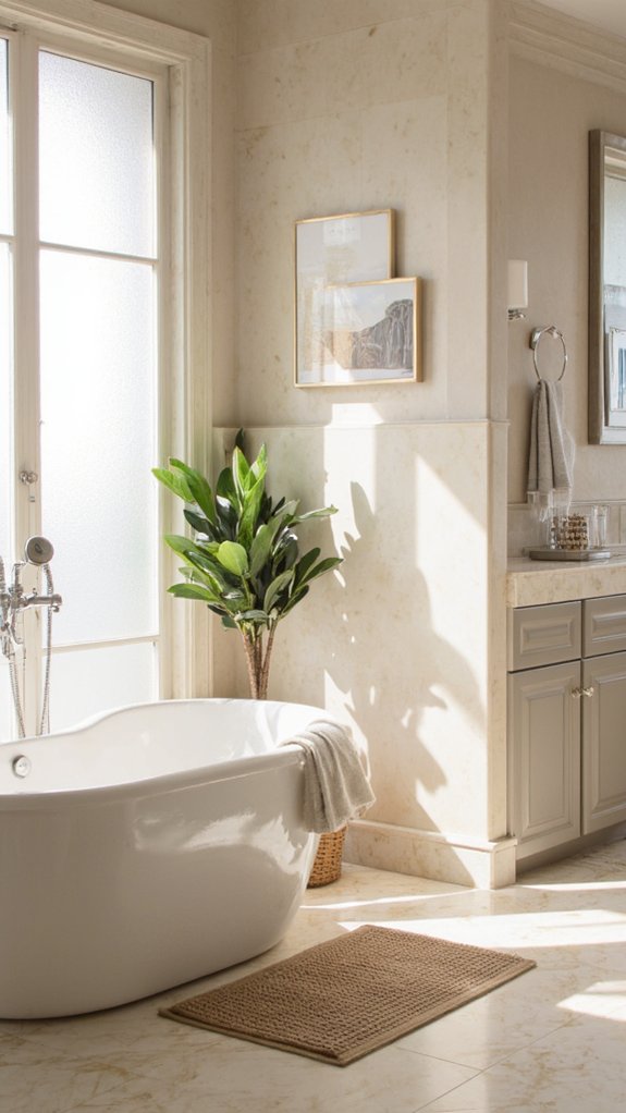 neutral marble enhances tranquility