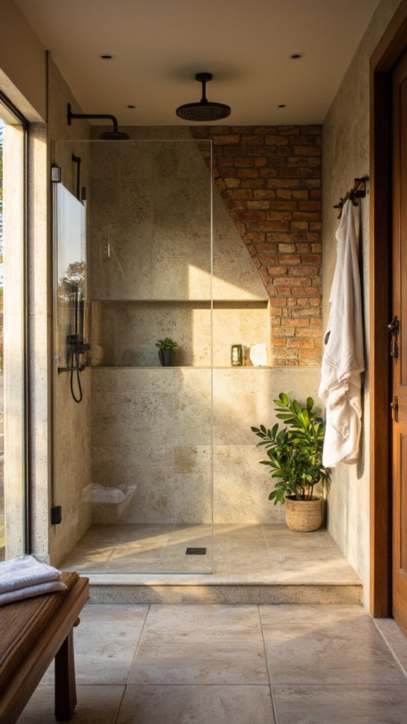 open concept shower luxury