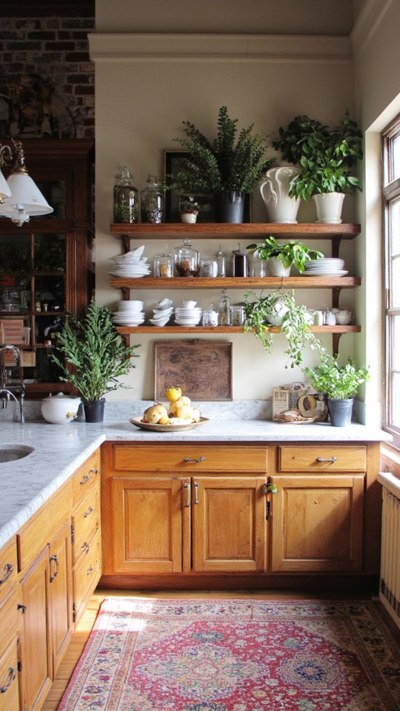 open shelving enhances spaciousness