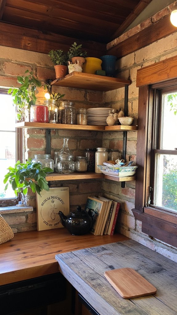 open shelving for organization