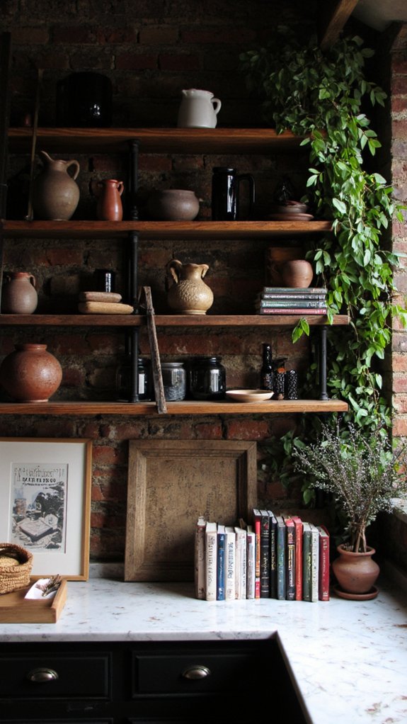 open shelving personalizes kitchen space