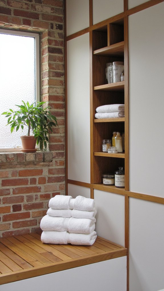 organized stylish shower storage