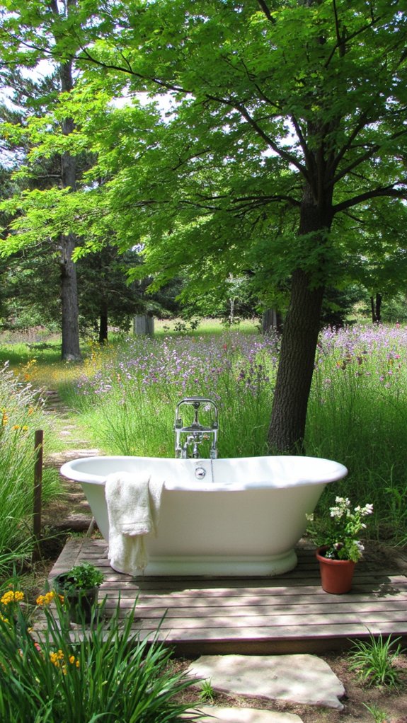 outdoor luxury bathtub retreat