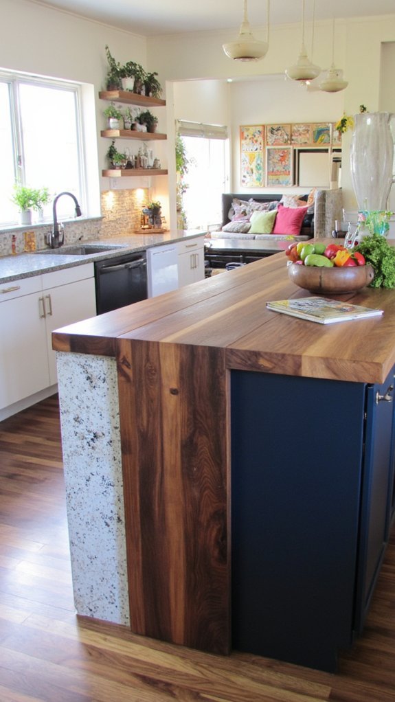 personalized waterfall island design