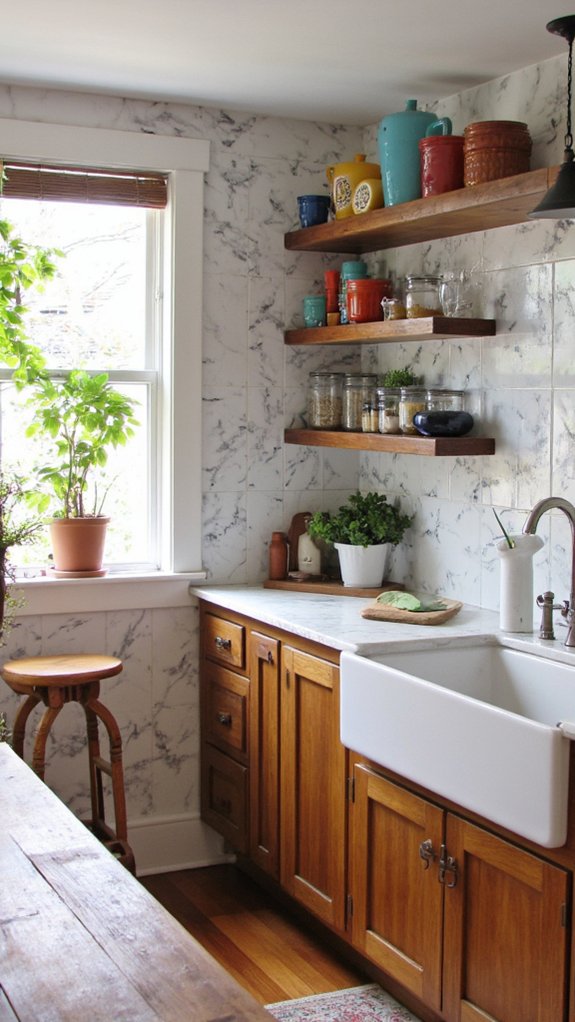 quartz backsplash enhances design