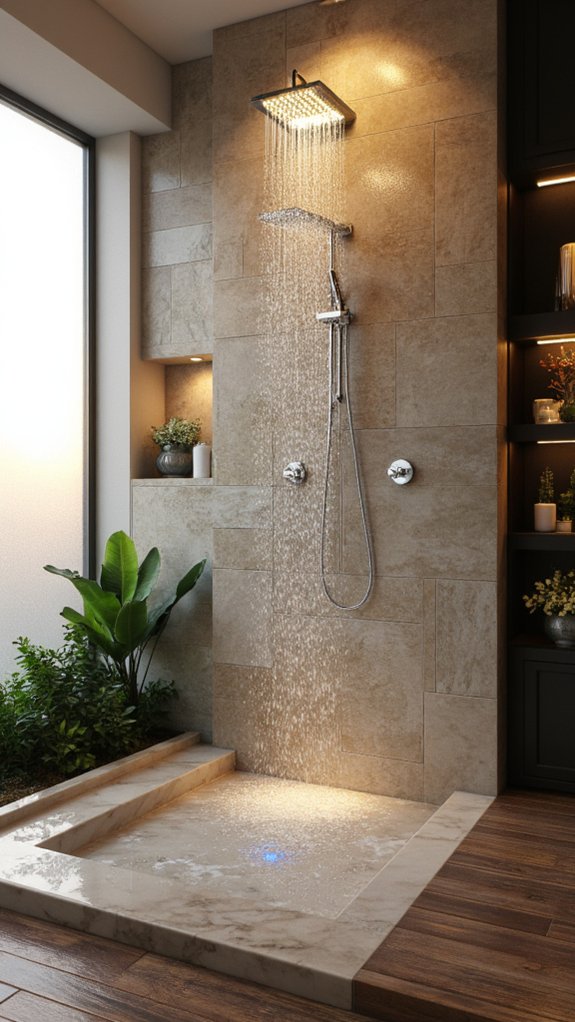 relaxing led rainfall shower