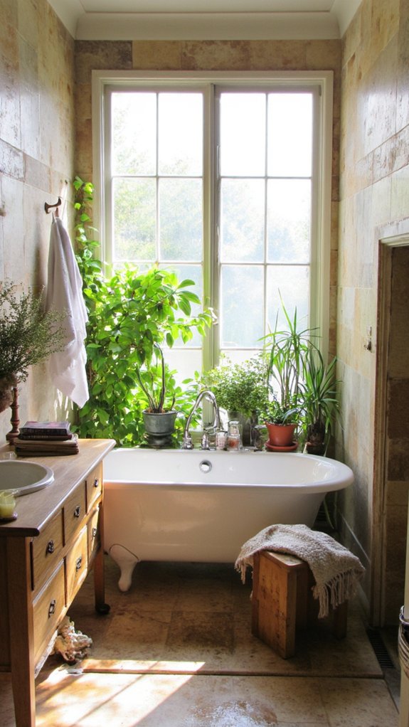 revitalizing bathroom nature accents