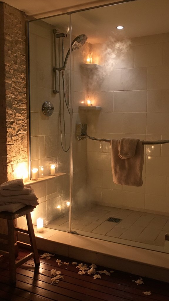 romantic steam shower ambiance