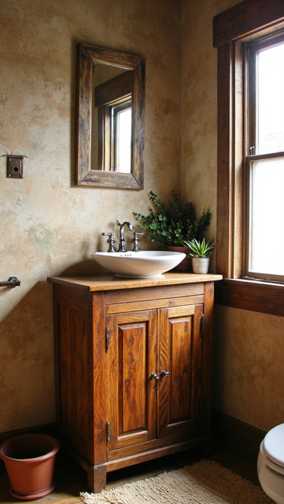 rustic charm in bathrooms