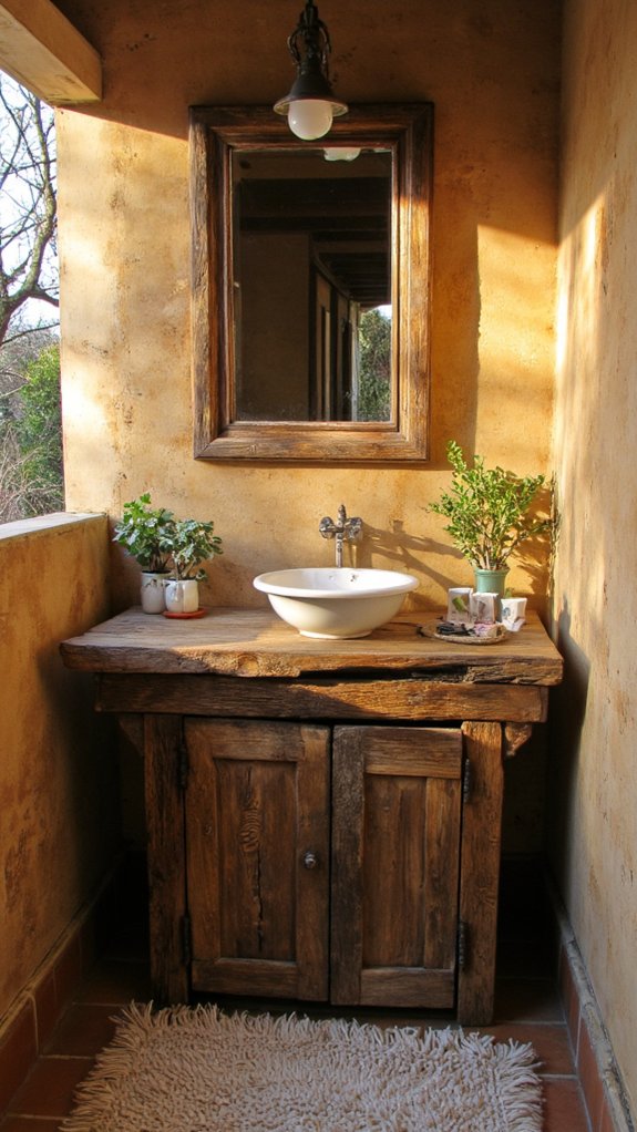 rustic eco friendly bathroom statement