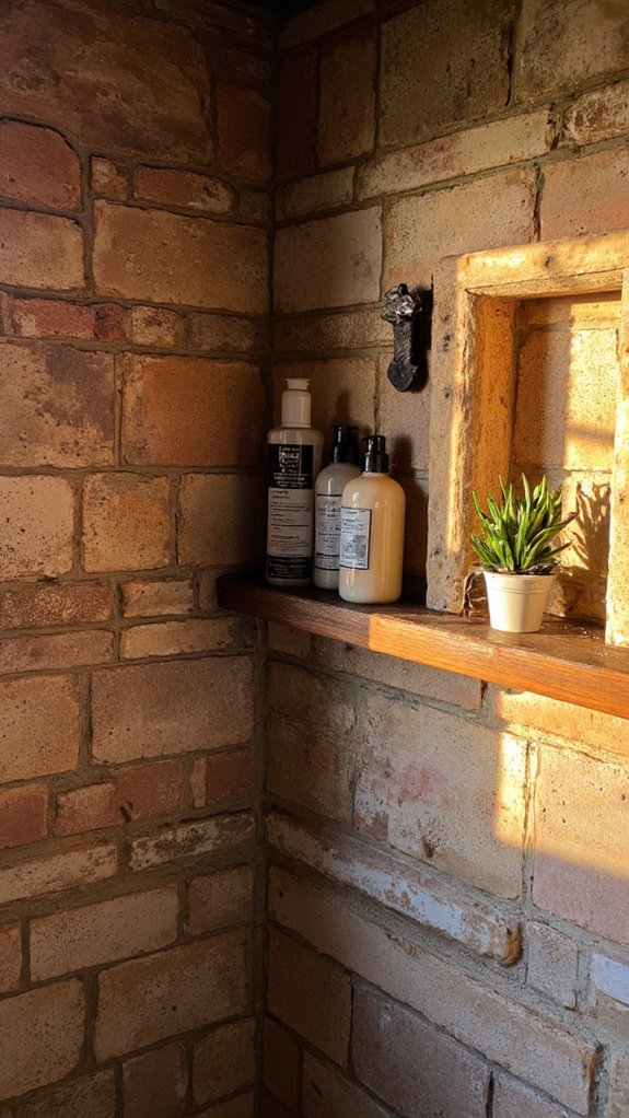 rustic warmth in bathrooms