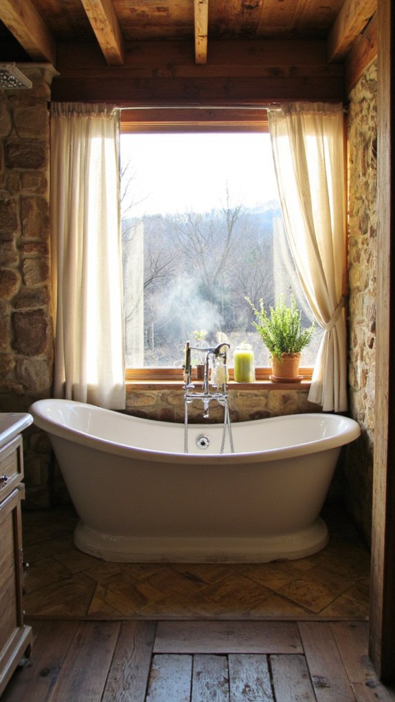 rustic wood bathroom retreat