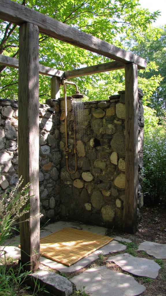 rustic wood stone retreat