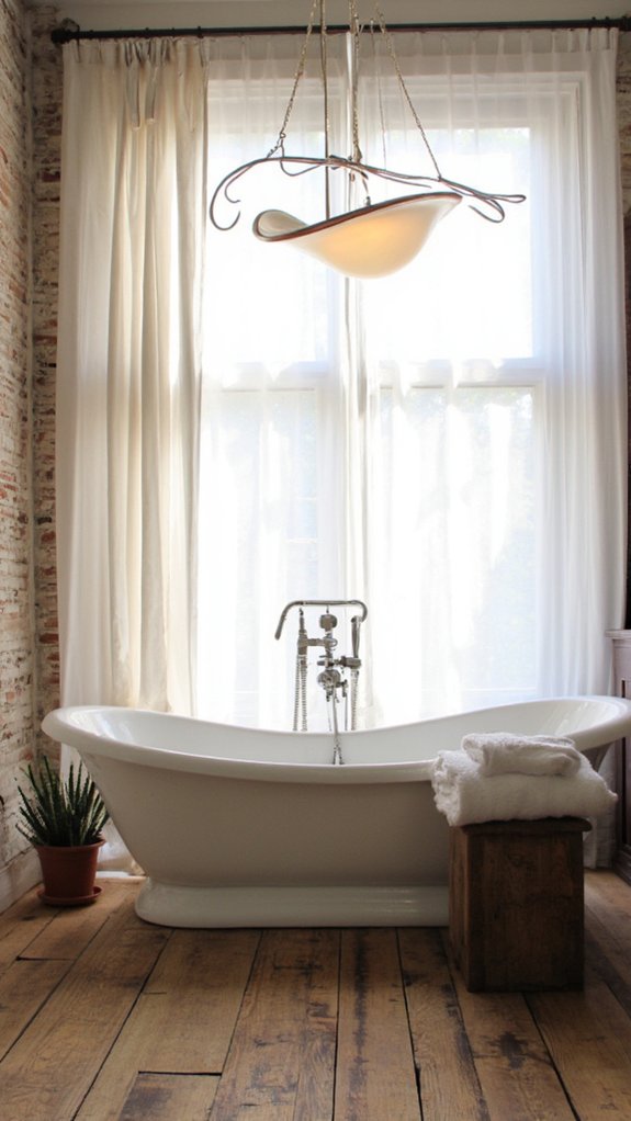 sculptural lighting enhances ambiance