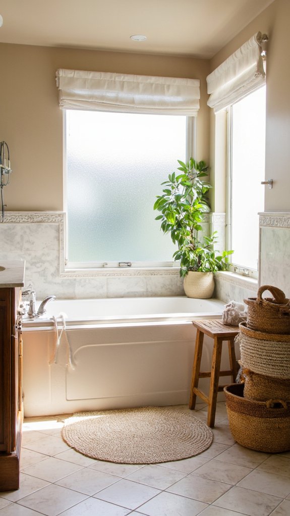 serene bathroom with sunlight