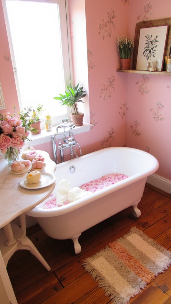 serene floral bathroom decor