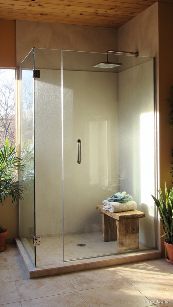 serene glass walled bathroom retreat