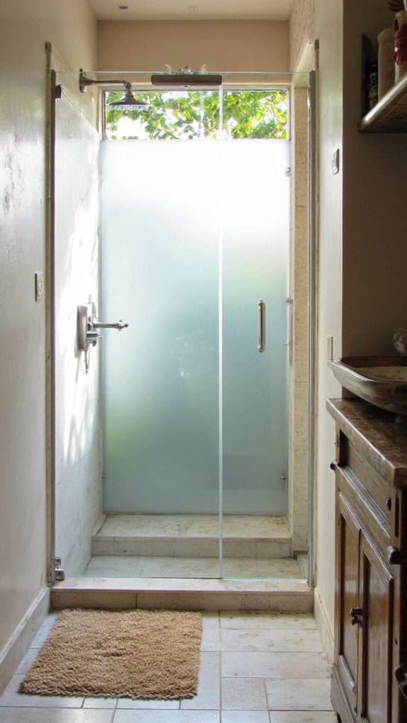 serene illuminated glass shower