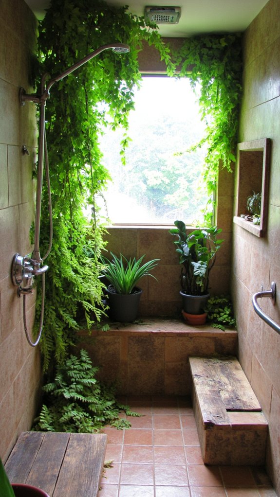serene luxury shower greenery
