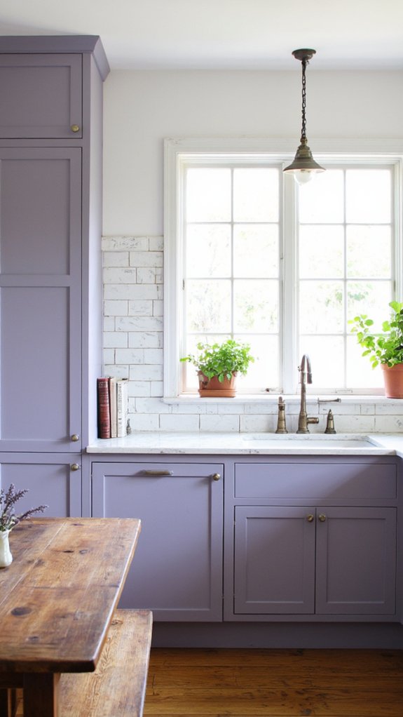 serene muted lavender kitchen