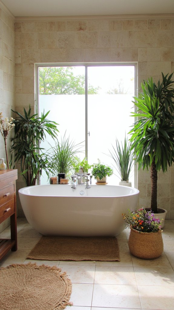 serene nature inspired bathroom decor