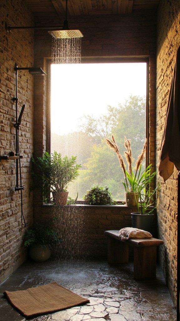 serene open shower retreat