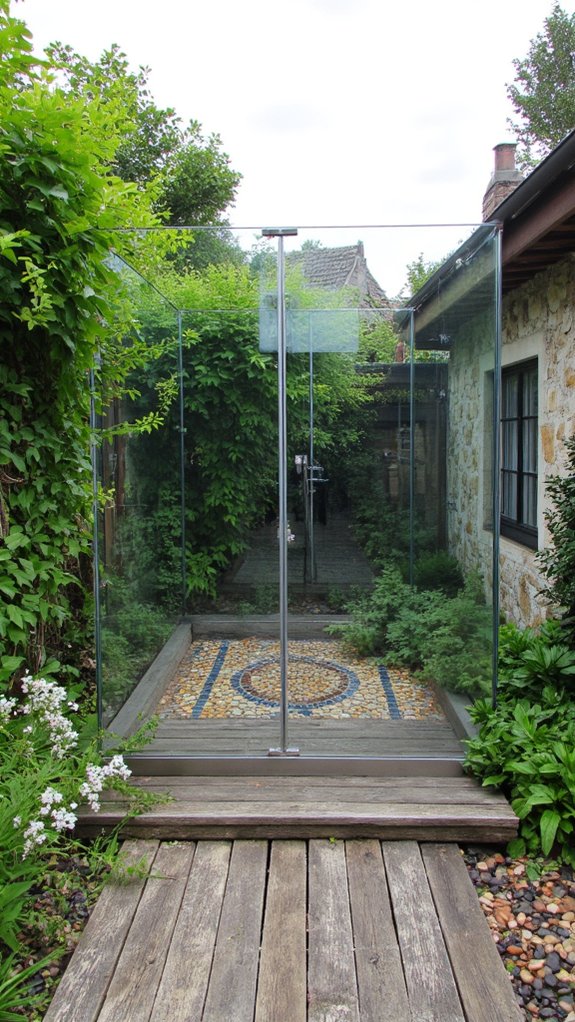 serene outdoor glass shower