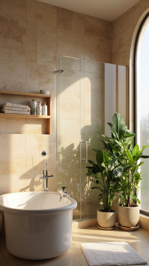 serene shower room ambiance