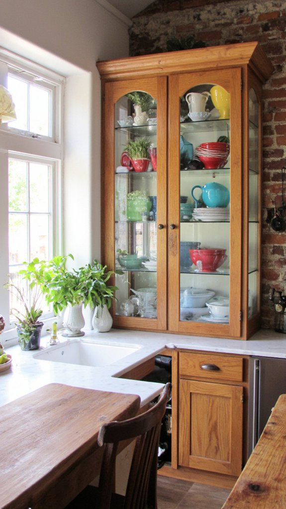 showcase colorful dishware beautifully