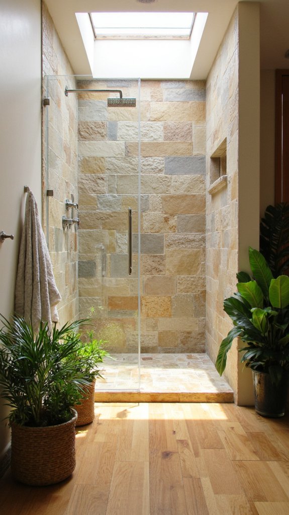 skylights enhance shower experience
