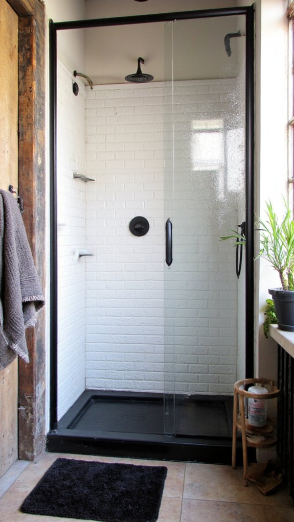 sleek black glass showers