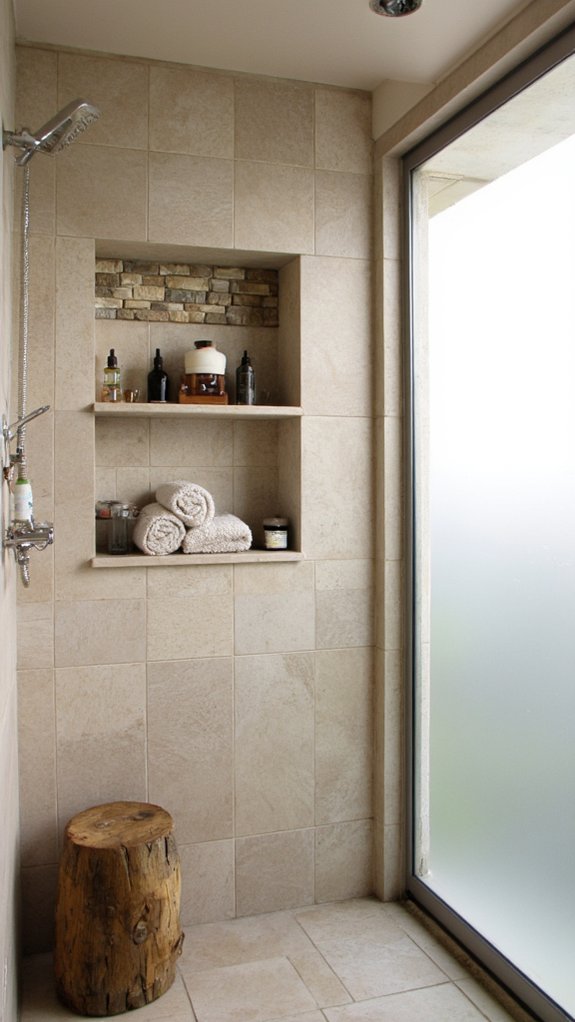 sleek built in shelf organization