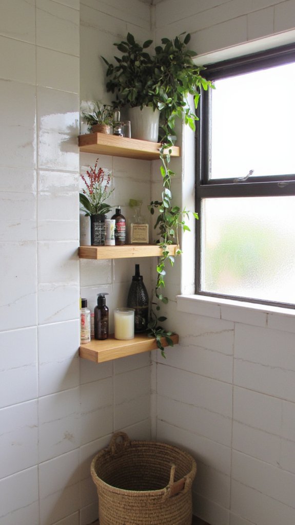 sleek built in shelving design