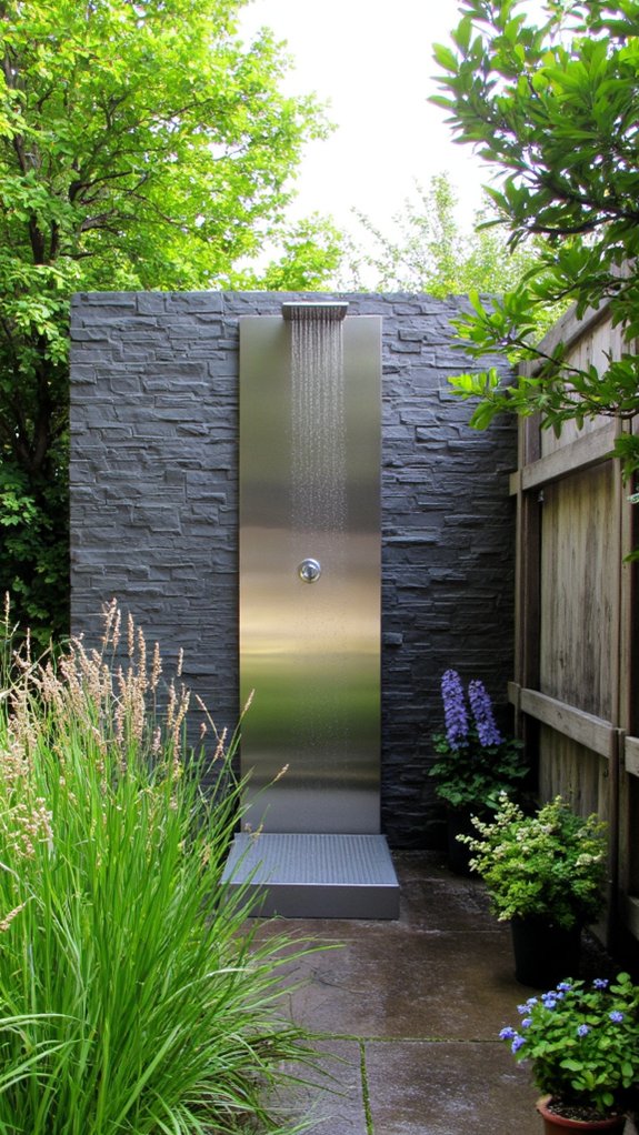 sleek durable outdoor shower