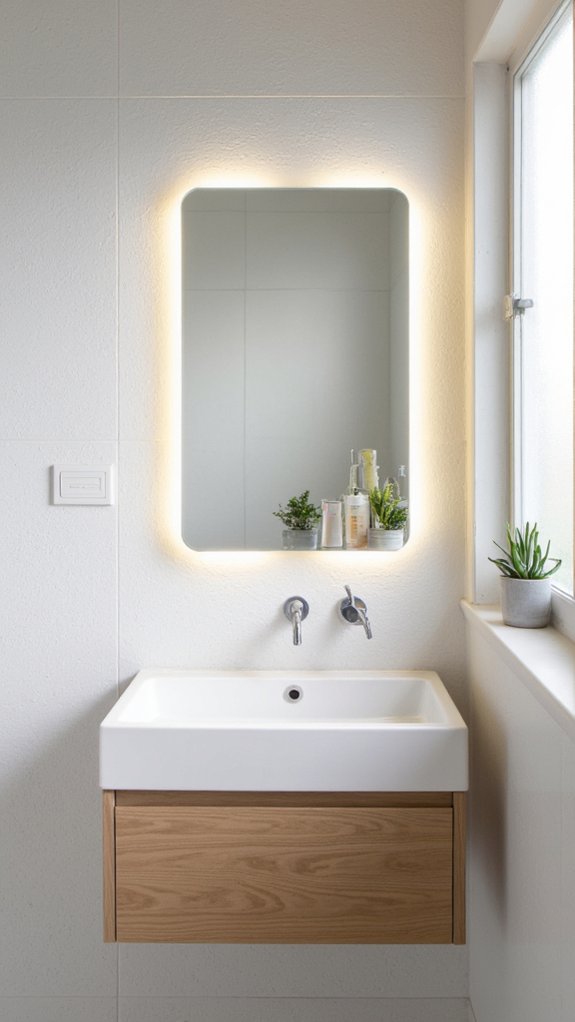sleek illuminated bathroom elegance