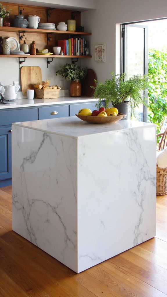 sleek marble island elegance