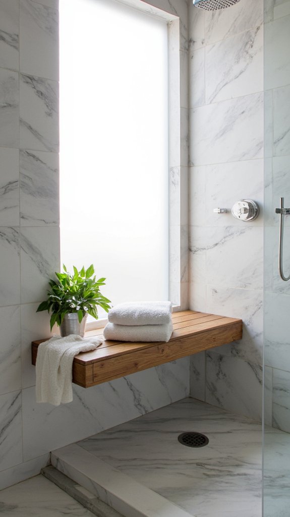 sleek minimalist shower seating