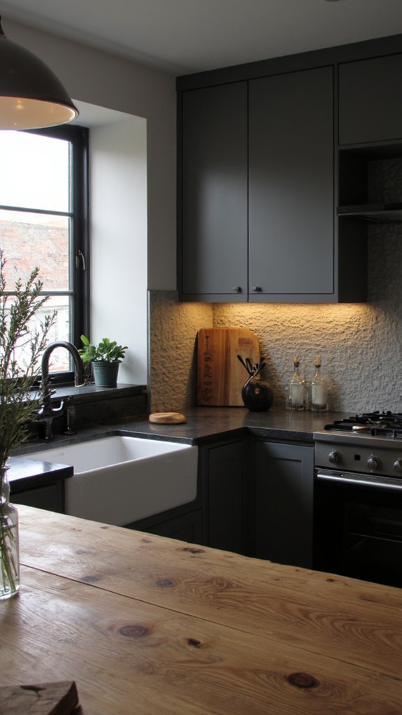 sleek monochrome grey kitchen