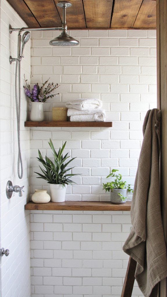 sleek organized shower space